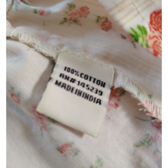 Coquette Floral Ruffle Peplum Top Bow Milkmaid Cottagecore Romantic Feminine L - Picture 9 of 10